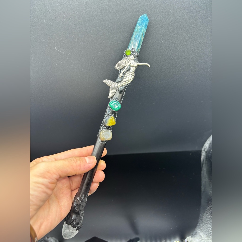 Natural Kyanite Quartz Crystal obelisk ball Magic scepter Reiki healing 10inch